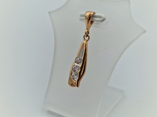 Zelta kulons ar cirkoniju, 1.02 g