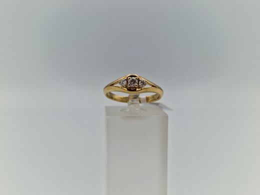 Zelta gredzens ar briljantu, 3.13 g, izm. 16.5