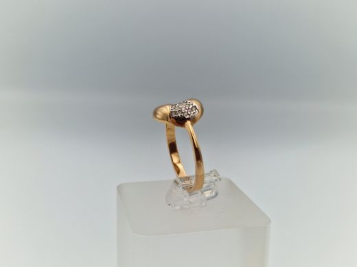 Zelta gredzens ar cirkoniju, 2.12 g, izm. 17