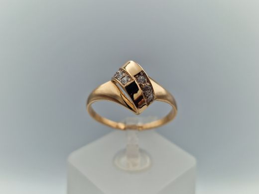 Zelta gredzens ar cirkoniju, 2.3 g, izm. 19.2