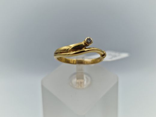 Zelta gredzens ar cirkoniju, 2.4 g