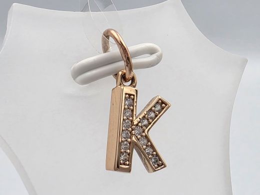 Gold pendant with zircon, 0.66 g