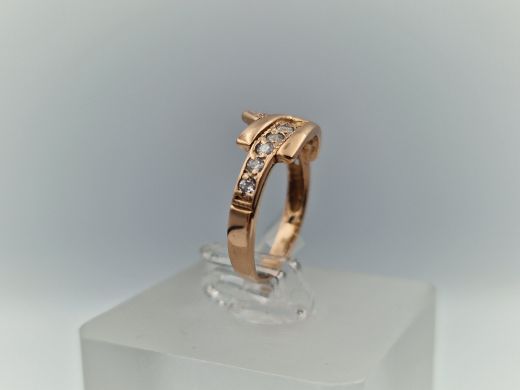 Zelta gredzens ar cirkoniju, 2.01 g, izm. 15.2