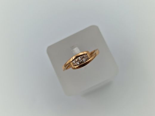 Zelta gredzens ar cirkoniju, 2.44 g, izm. 17