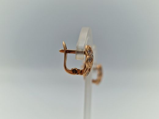 Золотые серьги с цирконом, 3.38 г