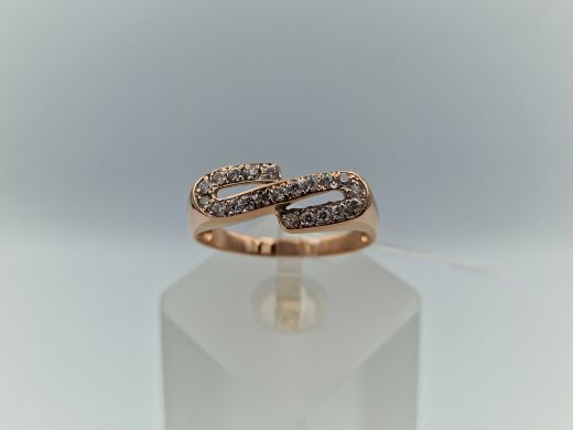 Zelta gredzens ar cirkoniju, 2.46 g, izm. 18