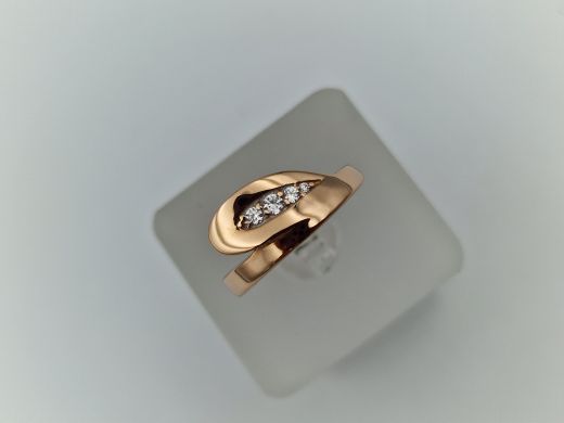 Zelta gredzens ar cirkoniju, 2.32 g, izm. 17