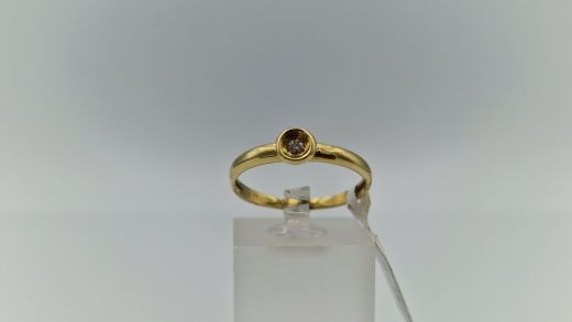 Zelta gredzens ar briljantu, 1.6 g, izm. 18.5