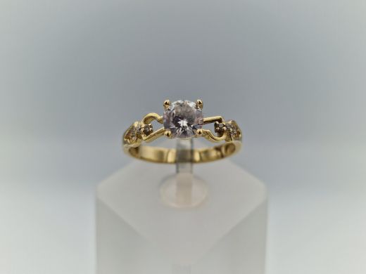 Zelta gredzens ar cirkoniju, 2.34 g, izm. 17.5