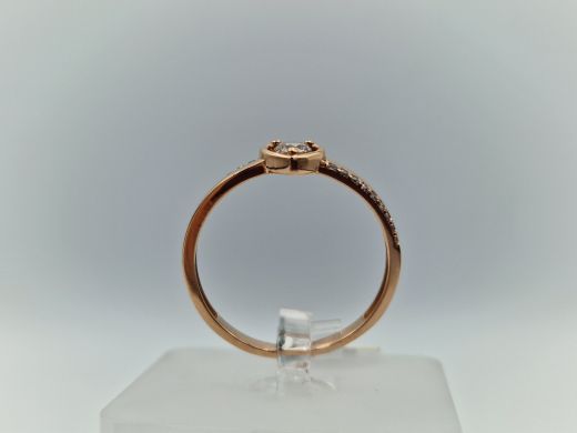 Zelta gredzens ar cirkoniju, 2.06 g, izm. 19