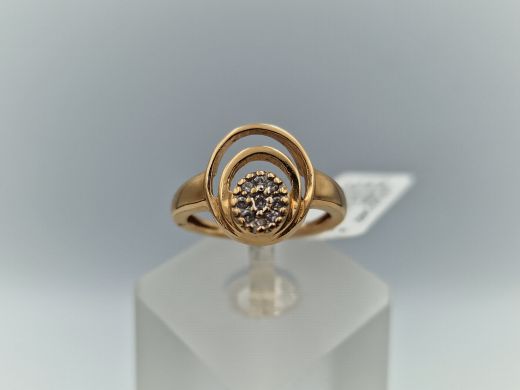 Zelta gredzens ar cirkoniju, 3.33 g, izm. 16.5