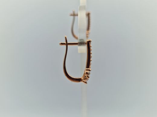 Золотые серьги с цирконом, 2.49 г