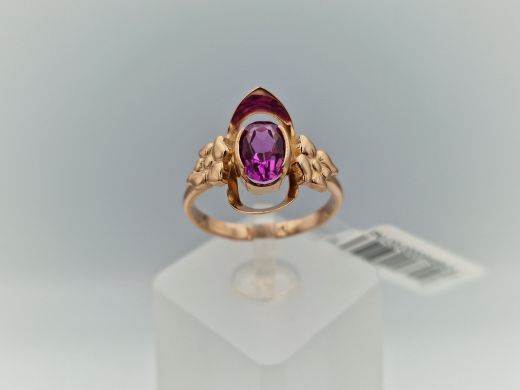 Zelta gredzens ar koraļļi, 3.91 g, izm. 18.5