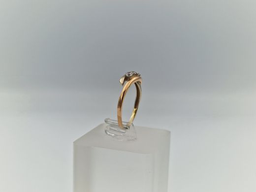 Золотое кольцо с цирконом, 1.8 г, разм. 18