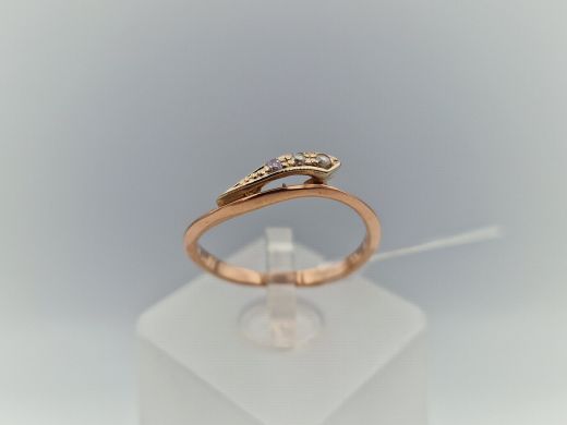 Zelta gredzens ar cirkoniju, 1.53 g, izm. 17