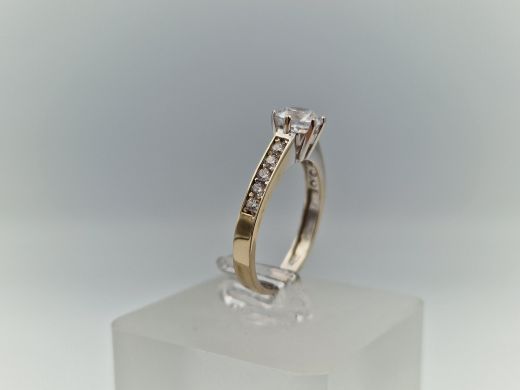 Zelta gredzens ar cirkoniju, 2.31 g, izm. 16.5