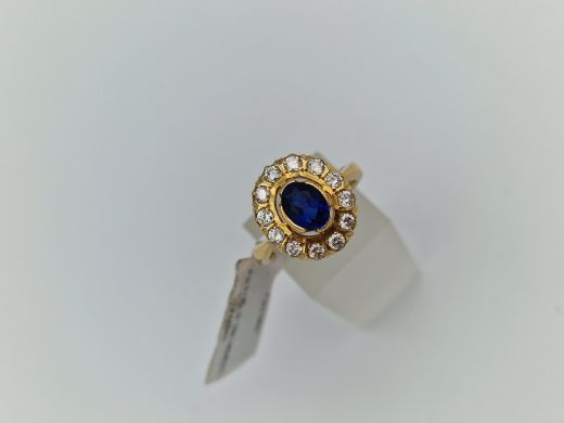 Zelta gredzens ar briljantu, 9.85 g, izm. 18.5