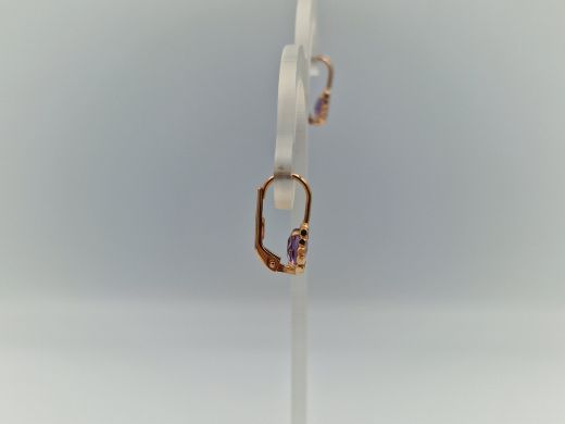 Zelta auskari ar ametistu, 2.12 g