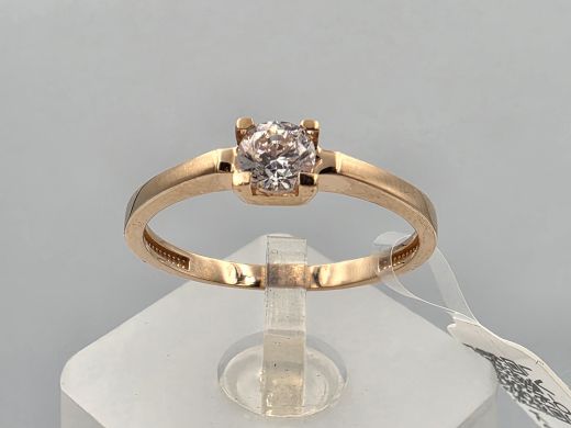 Gold ring with zircon, 2.03 g, size 18.5