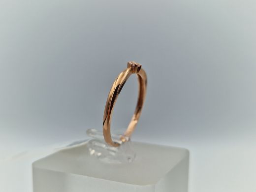 Zelta gredzens ar cirkoniju, 1.16 g, izm. 17