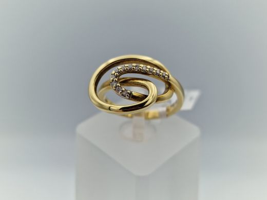 Zelta gredzens ar briljantu, 5.06 g, izm. 17