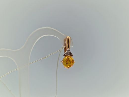 Zelta auskari ar dzintaru, 2.84 g