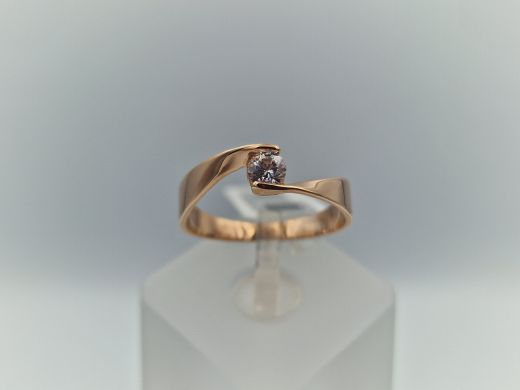 Zelta gredzens ar cirkoniju, 2.41 g, izm. 18