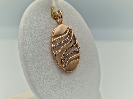 Zelta kulons ar cirkoniju, 3.19 g