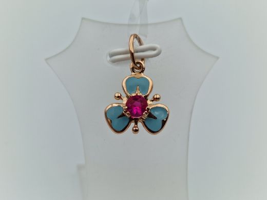 Золотой кулон с кораллом, 1.55 г