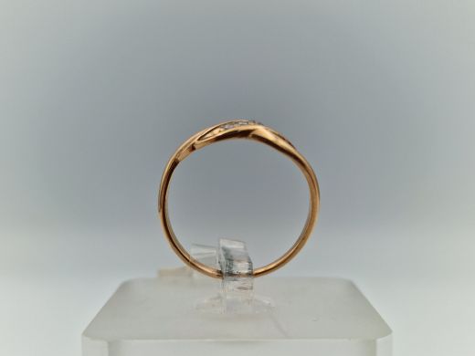 Zelta gredzens ar cirkoniju, 1.32 g, izm. 16