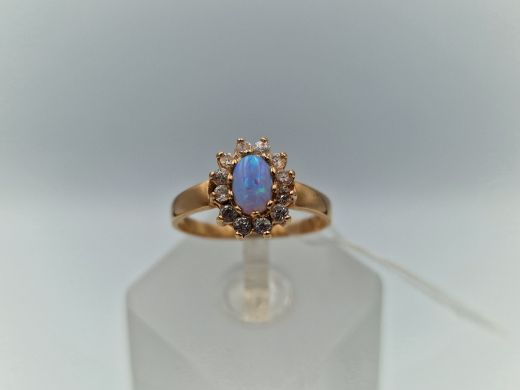 Zelta gredzens ar cirkoniju, 2.05 g, izm. 16.5