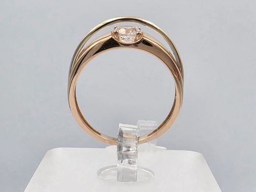 Gold ring with zircon, 2.32 g, size 17