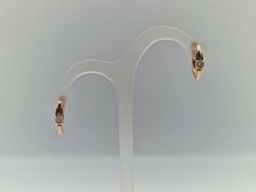 Золотые серьги с бриллиантом, 2.66 г