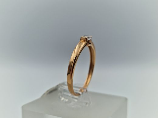 Zelta gredzens ar cirkoniju, 1.43 g, izm. 17.5