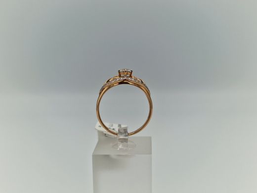 Zelta gredzens ar cirkoniju, 1.75 g, izm. 17.5