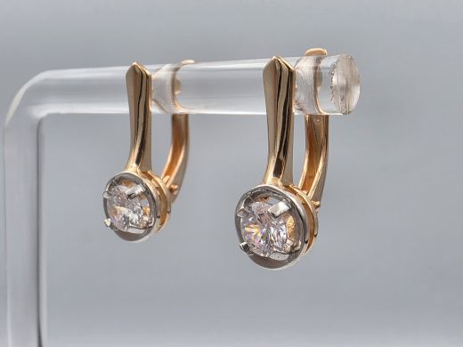 Zelta auskari ar cirkoniju, 2.95 g