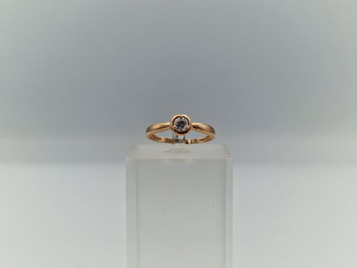 Zelta gredzens ar cirkoniju, 1.37 g, izm. 18