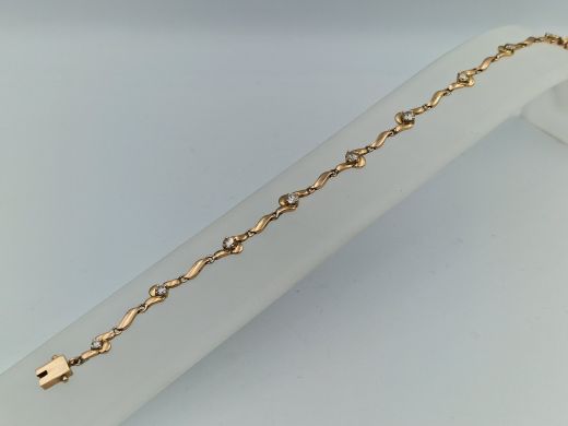 Zelta rokassprādze ar briljantu, 7.91 g, izm. 20