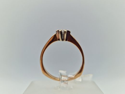 Zelta gredzens ar cirkoniju, 2.27 g, izm. 17.5