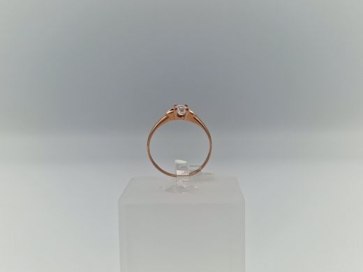 Zelta gredzens ar cirkoniju, 0.9 g, izm. 16.5