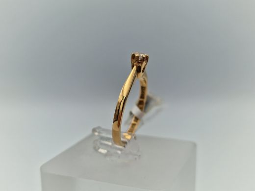 Zelta gredzens ar briljantiem, 1.81 g, izm. 16