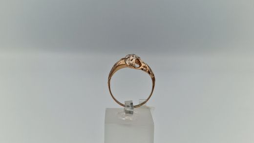 Zelta gredzens ar cirkoniju, 3.23 g, izm. 17.5