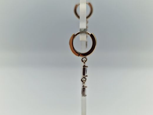 Золотые серьги с цирконом, 2.3 г