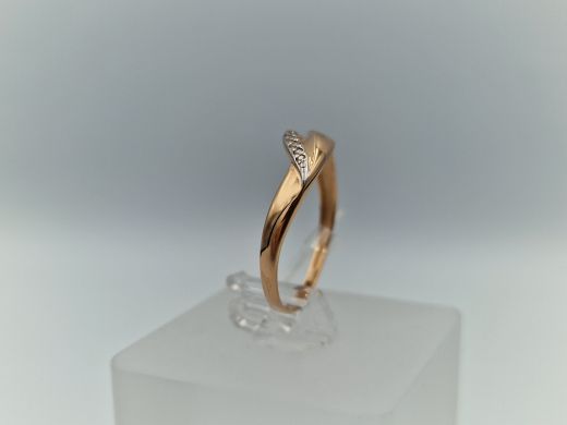 Zelta gredzens ar cirkoniju, 1.11 g, izm. 17