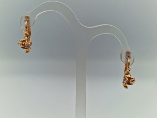 Zelta auskari ar cirkoniju, 2.14 g