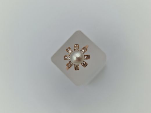 Zelta gredzens ar cirkoniju, 5.36 g, izm. 19.5