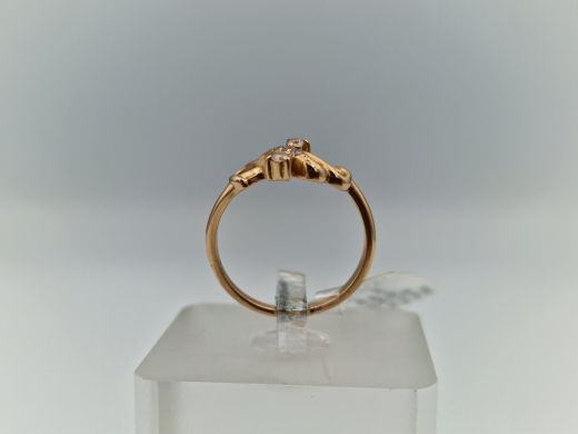 Zelta gredzens ar cirkoniju, 2.08 g, izm. 16.5