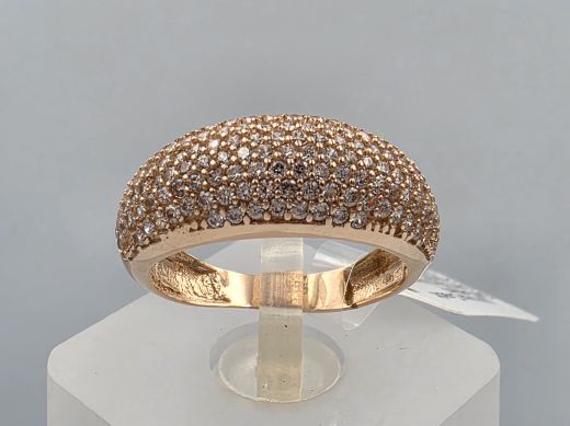 Gold ring with zircon, 3.38 g, size 16.5