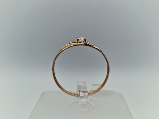 Zelta gredzens ar cirkoniju, 0.67 g, izm. 17