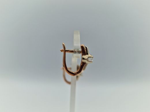 Золотые серьги с цирконом, 2.23 г